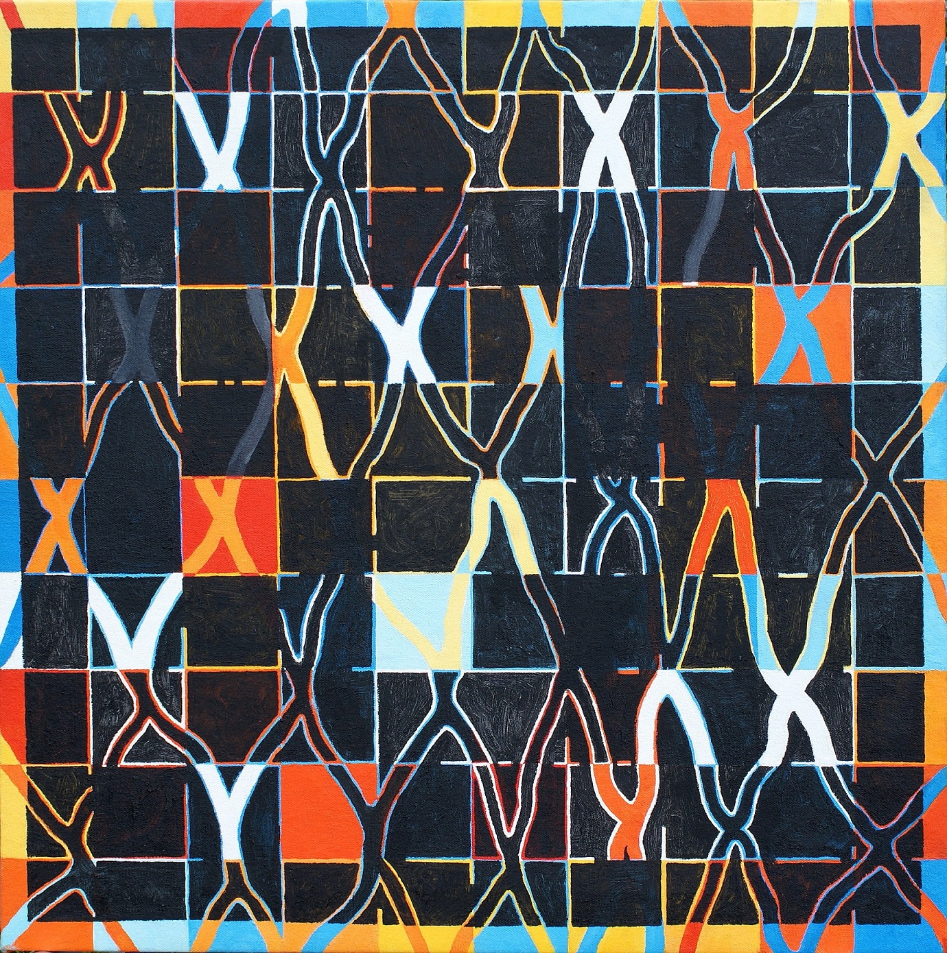 Intersections X and Y (Oil on canvas, 60cm x 60cm)